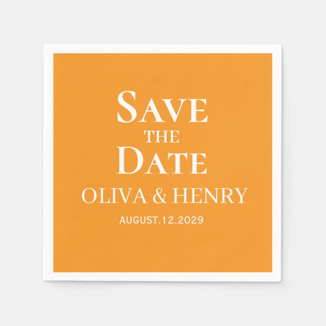PERSONALIZED NAME SIMPLE STYLISH SAVE THE DATES NAPKIN (Front)