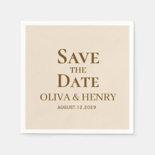 PERSONALIZED NAME SIMPLE STYLISH SAVE THE DATES NAPKIN