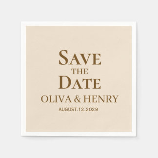PERSONALIZED NAME SIMPLE STYLISH SAVE THE DATES NAPKIN