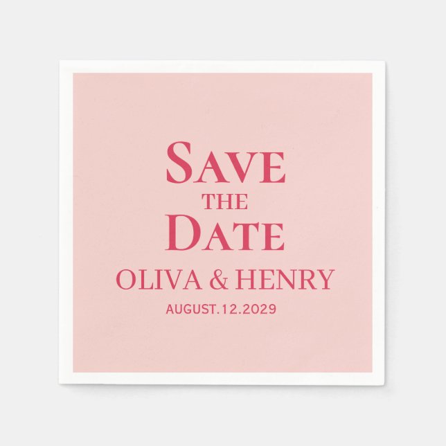 PERSONALIZED NAME SIMPLE STYLISH SAVE THE DATES NAPKIN (Front)