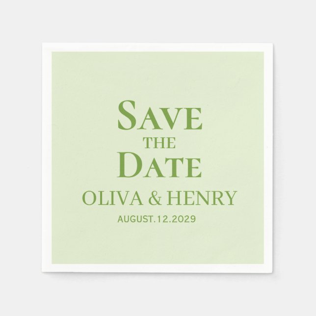 PERSONALIZED NAME SIMPLE STYLISH SAVE THE DATES NAPKIN (Front)