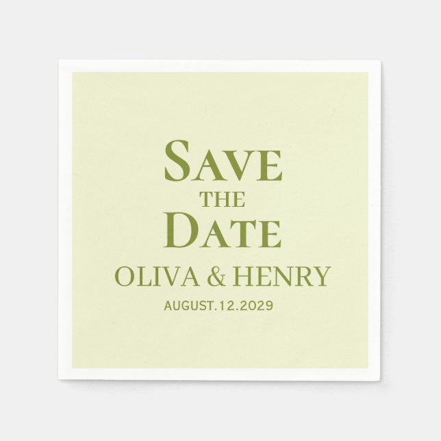 PERSONALIZED NAME SIMPLE STYLISH SAVE THE DATES NAPKIN (Front)