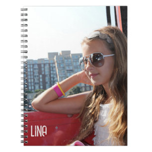 Personalized Name Space Spiral Photo Notebook 