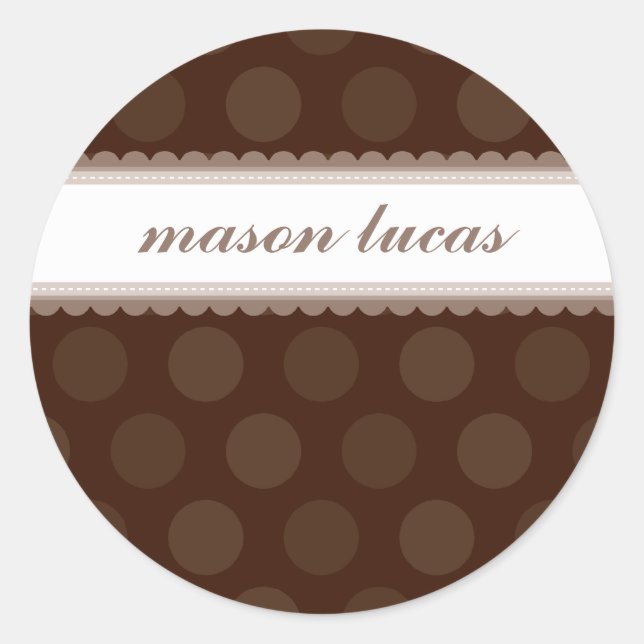 PERSONALIZED NAME STICKERS :: chocolate drop 2 (Front)