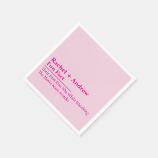 Personalized Name Stylish Fun Fact Wedding Napkins