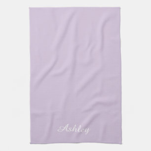 Personalized Name Stylish Modern Elegant lavender Tea Towel