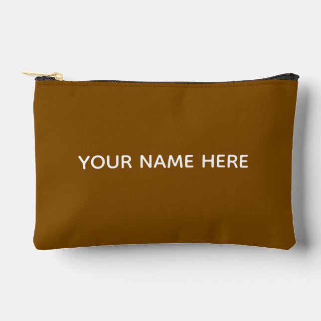 Personalized Name Stylish Modern Elegant Minimal  Accessory Pouch (Front)