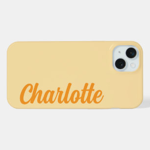 Personalized Name Stylish Modern Minimal Beige iPhone 15 Plus Case