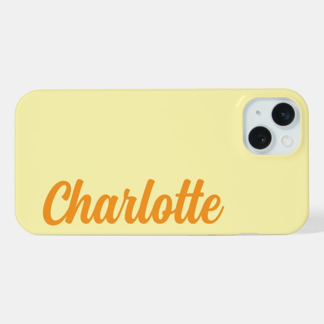 Personalized Name Stylish Modern Minimal Cream iPhone Case (Back Horizontal)