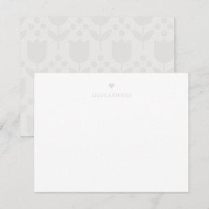 Personalized Name Taupe Neutral Heart Card