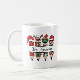 Personalized Name Teacher Appreciation Christmas Coffee Mug