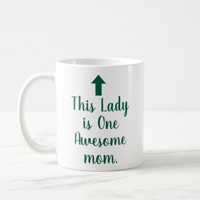 PERSONALIZED NAME & TEXT FUNNY SIMPLE STYLISH MOM COFFEE MUG (Left)