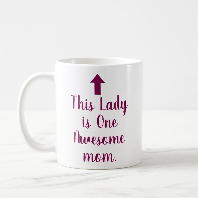 PERSONALIZED NAME & TEXT FUNNY SIMPLE STYLISH MOM COFFEE MUG (Left)