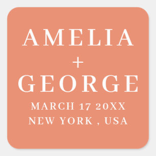 PERSONALIZED NAME & TEXT LOGO STYLISH MODERN SQUARE STICKER