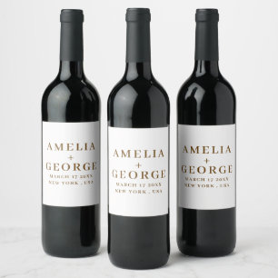 PERSONALIZED NAME & TEXT LOGO STYLISH MODERN WINE LABEL