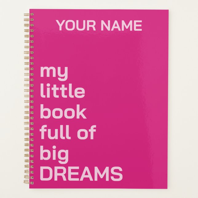 PERSONALIZED NAME TEXT SIMPLE STYLISH DAILY  PLANNER (Front)