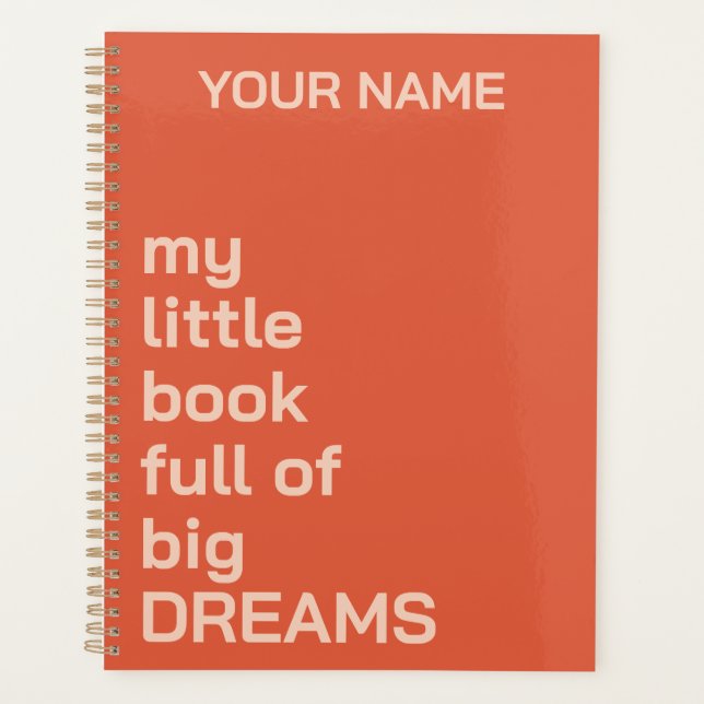 PERSONALIZED NAME TEXT SIMPLE STYLISH DAILY  PLANNER (Front)