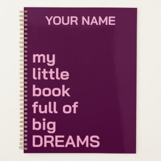 PERSONALIZED NAME TEXT SIMPLE STYLISH DAILY PLANNER