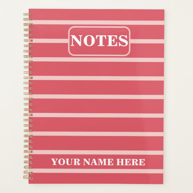PERSONALIZED NAME & TEXT SIMPLE STYLISH NOTES  PLANNER (Front)