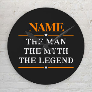Personalized Name The Man The Myth The Legend Large Clock