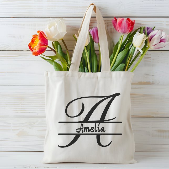 personalized name tote bag, custom letter A gift  Bag (Creator Uploaded)