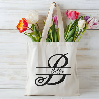 personalized name tote bag, custom letter B gift Bag