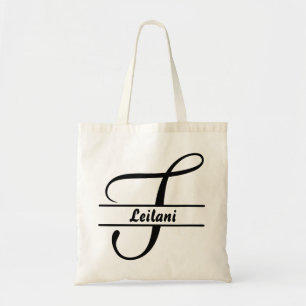 personalized name tote bag, custom letter L gift  Bag