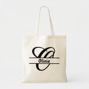 personalized name tote bag, custom letter O gift Bag
