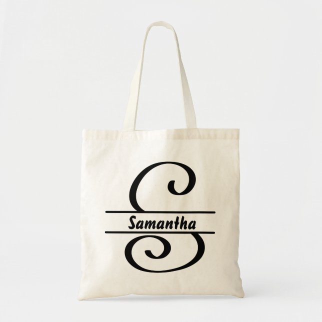 personalized name tote bag, custom letter S gift  Bag (Front)