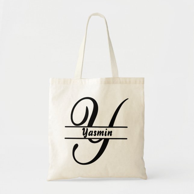 personalized name tote bag, custom letter Y gift  Bag (Front)