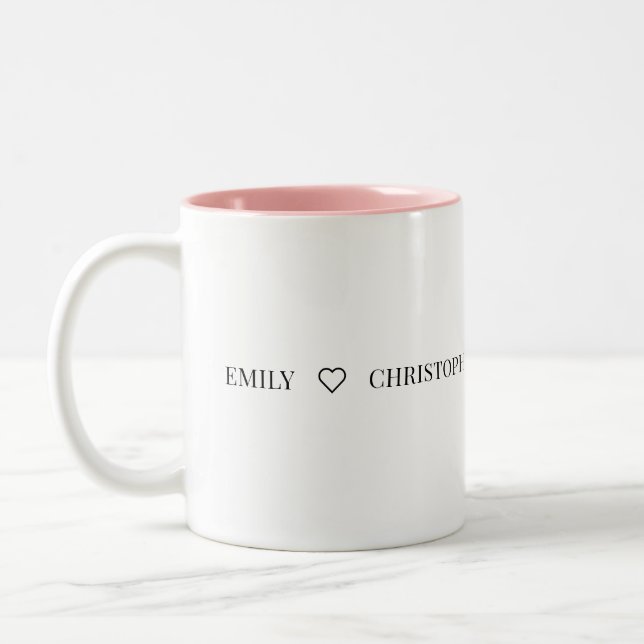 Personalized Name Two-Tone Mug – Minimal Valentine (Left)