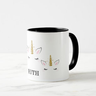 Personalized Name Unicorn Glitter Design – Custom Mug