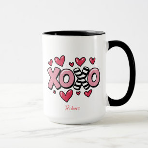 Personalized name Valentine's day XOXO Mug