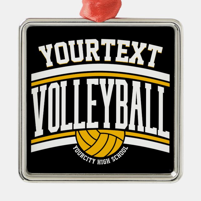 Personalized NAME Volleyball Player School Team Metal Tree Decoration (Front)