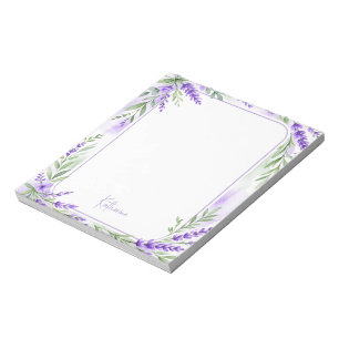 Personalized Name Watercolor Lavender Notepad