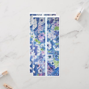 Personalized Name Whimsical Flowers Two Bookmarks