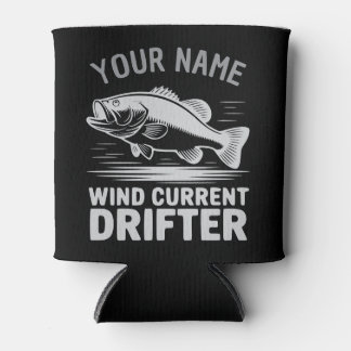 Personalized Name Wind Current Drifter Bass Fish Can Cooler