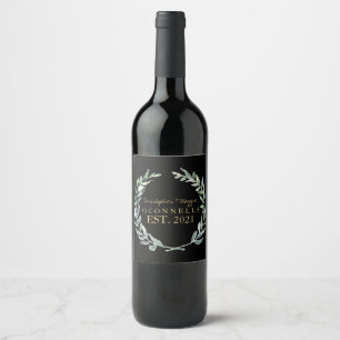 PERSONALIZED NAME WINE BOTTLE LAST NAME WEDDING LABEL