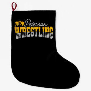 Personalized NAME Wrestling School Team Wrestler Large Christmas Stocking