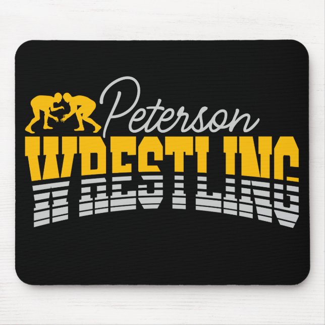 Personalized NAME Wrestling School Team Wrestler Mouse Mat (Front)