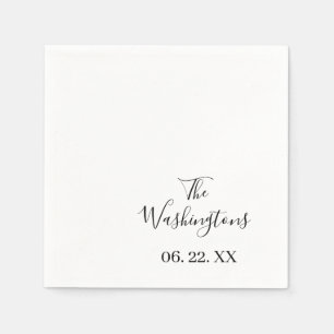 Personalized Named Dated Black & White Napkins