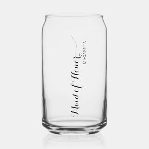 Personalized Named Maid of Honor Can Glass