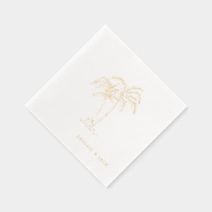 Personalized Names Tropical Palm Trees Foil Napkins