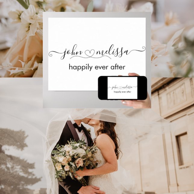 Personalized Names with Heart poster (Personalized Wedding Poster)