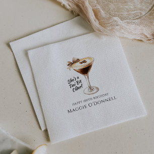 Personalized Napkins 100th Birthday Martini