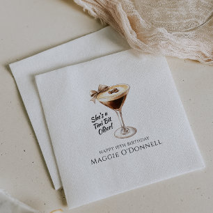 Personalized Napkins 19th Birthday Martini