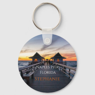 Personalized Naples Pier Florida Name Keychain