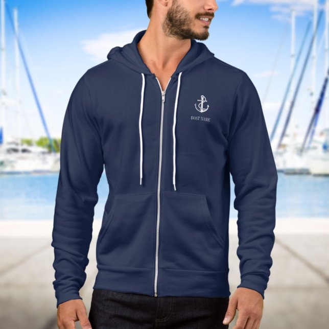 Personalized Nautical Anchor And Rope Boat Name Hoodie