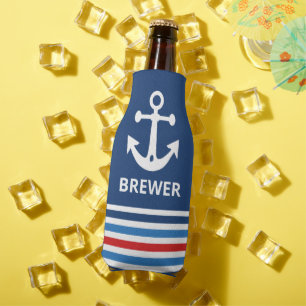 Personalized Nautical Anchor Bottle Cooler