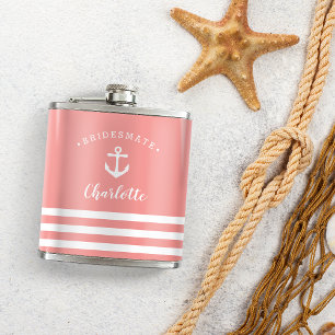 Personalized Nautical "Bridesmate" Bridesmaid Hip Flask